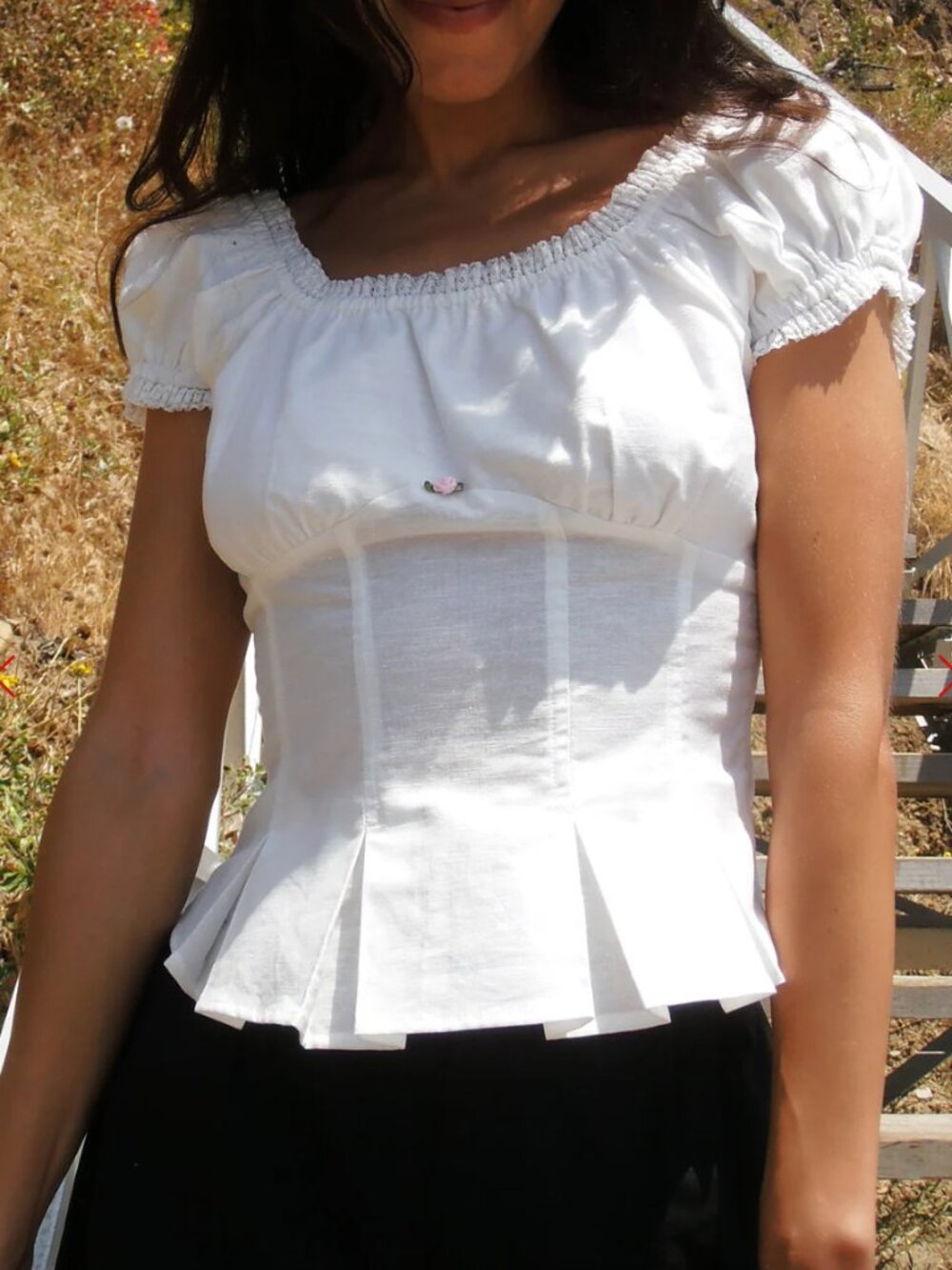 Lisa Says Gah Pat Top - Size L, Dove Color, NWT